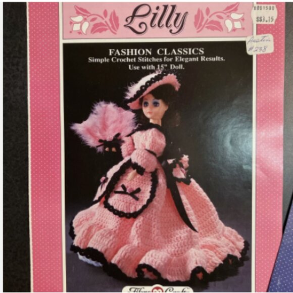 5 Fibre Craft Doll Crochet Patterns Lilly Annabelle Miriam Constance Victorian - Picture 2 of 5